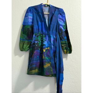 Celina Moon Carly Wrap Dress art to wear painted boho cottagecore XS